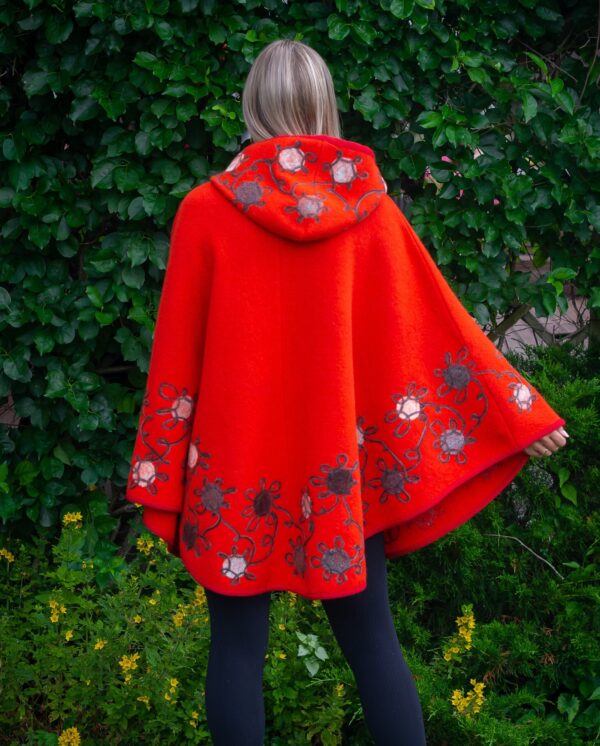Kootud naiste poncho LOTTA oranz - Image 2