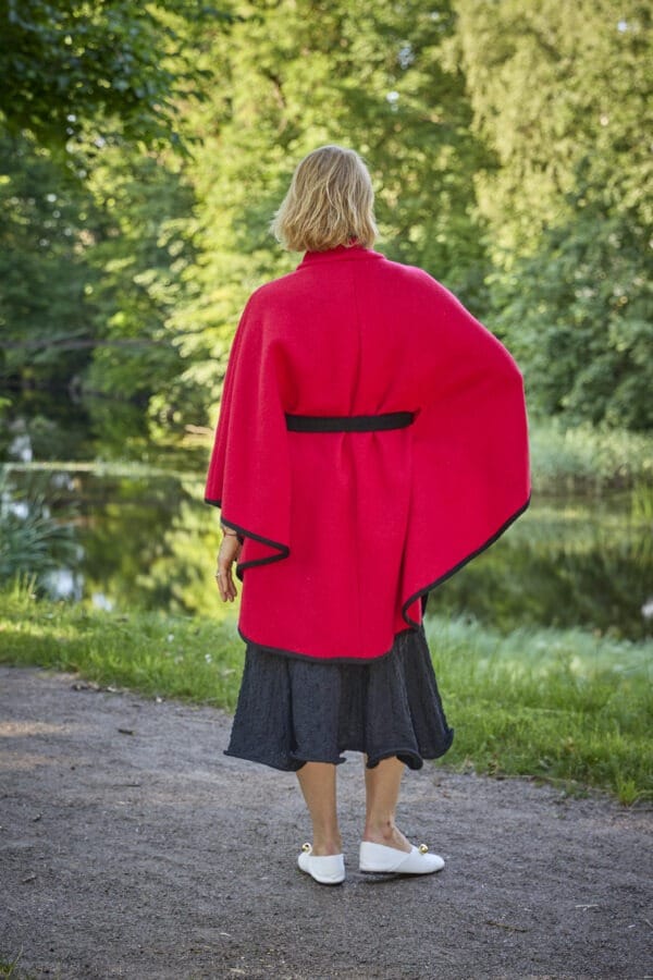 Naiste villane poncho ANGELA punane - Image 2