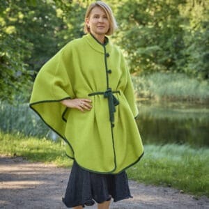 Women's wool poncho ANGELA kiwi