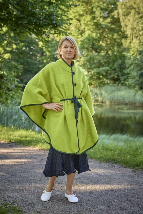 Women's wool poncho ANGELA kiwi