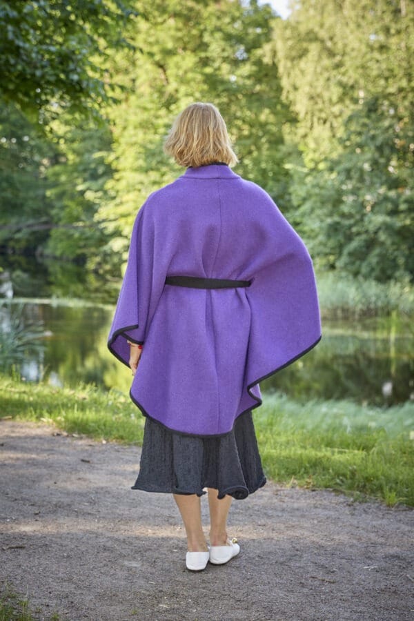 Women's wool poncho ANGELA purple - Image 3